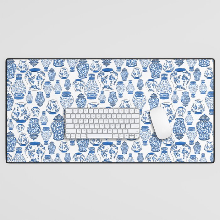 Chinoiserie Blue and White Jars Desk Mat Gallery Image 1