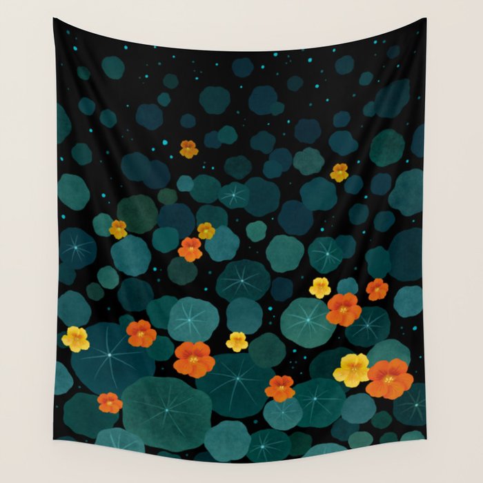 Nasturtium Garden Wall Tapestry Gallery Image 4