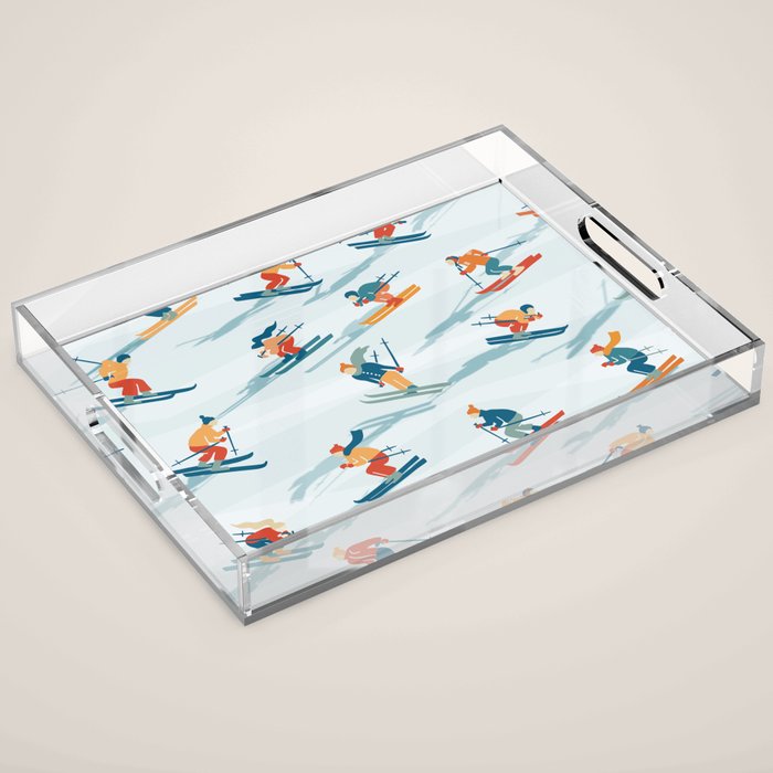 Retro Sportive Ski alpine light Acrylic Tray Gallery Image 1