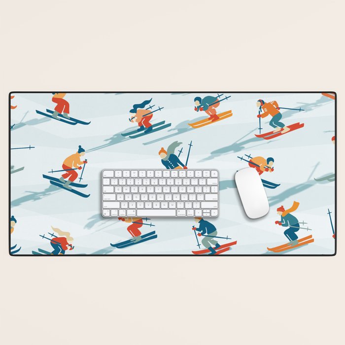 Retro Sportive Ski alpine light Desk Mat Gallery Image 1