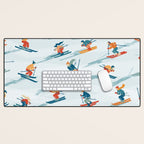 Retro Sportive Ski alpine light Desk Mat Gallery Image 1