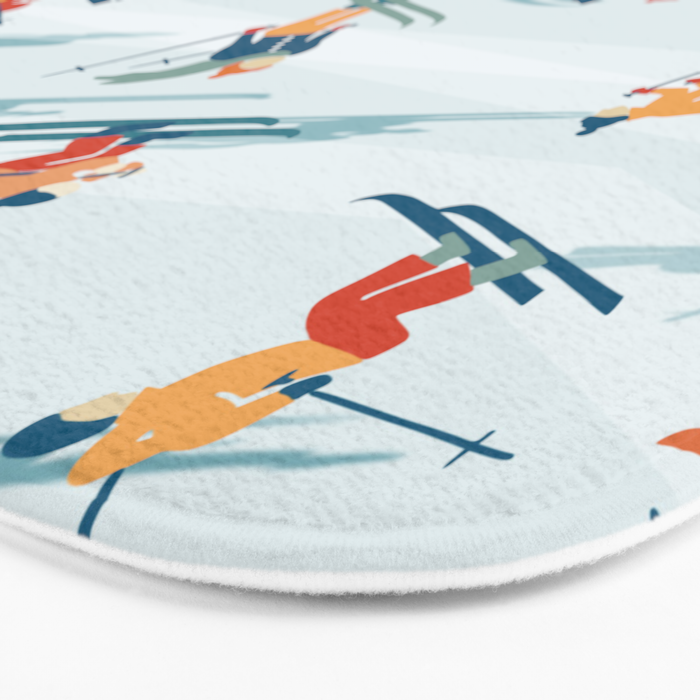 Retro Sportive Ski alpine light Bath Mat Gallery Image 3