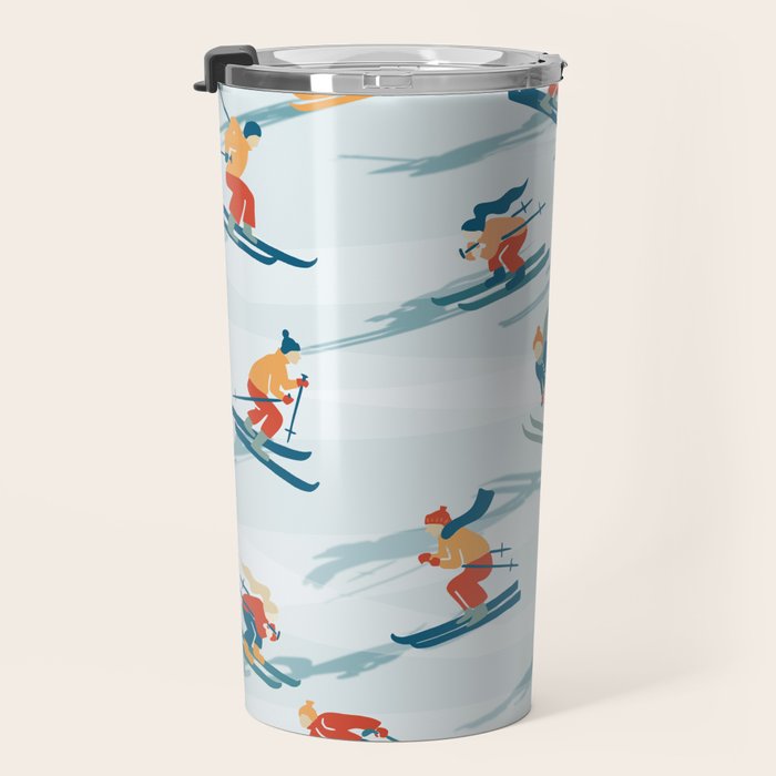 Retro Sportive Ski alpine light Travel Mug Gallery Image 3