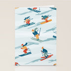 Retro Sportive Ski alpine light Stationery Card Gallery Image 2