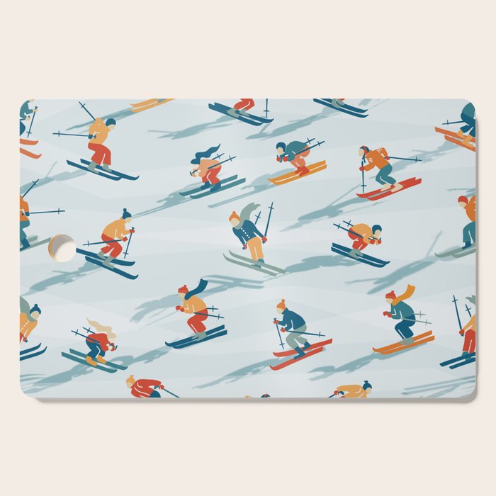 Retro Sportive Ski alpine light Cutting Board Gallery Image 1