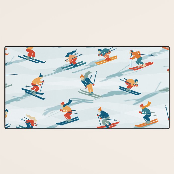 Retro Sportive Ski alpine light Desk Mat Gallery Image 3