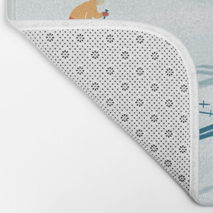 Retro Sportive Ski alpine light Bath Mat Gallery Image 2