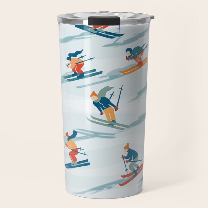 Retro Sportive Ski alpine light Travel Mug Gallery Image 1