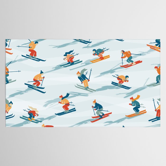Retro Sportive Ski alpine light Tablecloth Gallery Image 2