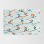 Retro Sportive Ski alpine light Rug Gallery Image 2