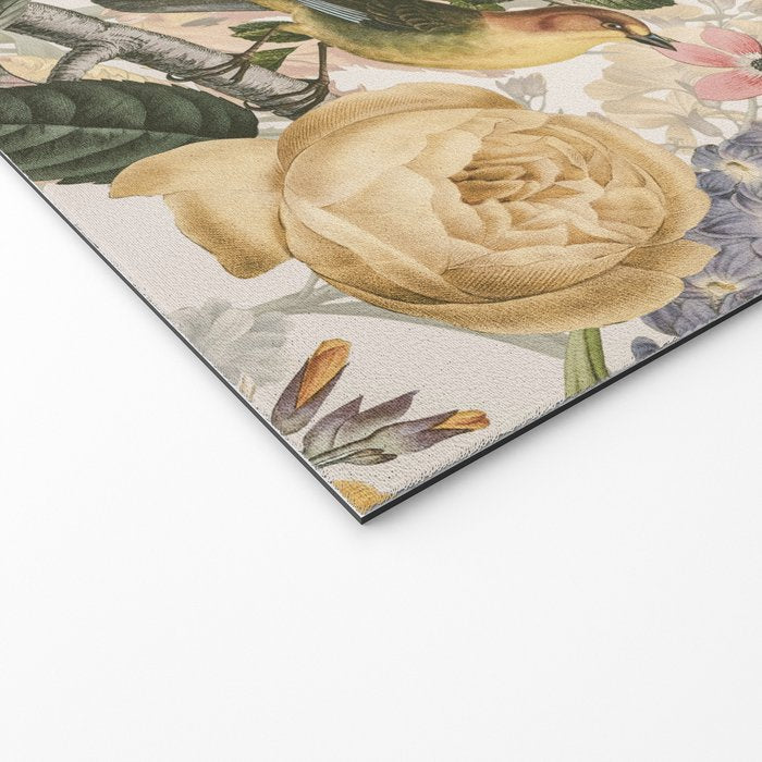 Vintage Tropical Flower And Bird Garden Welcome Mat Gallery Image 2