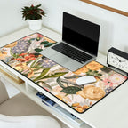 Vintage Tropical Flower And Bird Garden Desk Mat Gallery Image 2