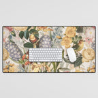 Vintage Tropical Flower And Bird Garden Desk Mat Gallery Image 1