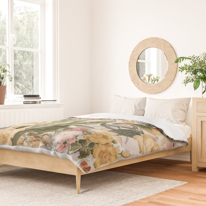Vintage Tropical Flower And Bird Garden Duvet Cover Gallery Image 2