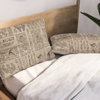 Egyptian hieroglyphs and symbols on wood Pillow Sham Gallery Image 2
