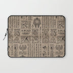 Egyptian hieroglyphs and symbols on wood Laptop Sleeve Gallery Image 1