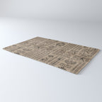 Egyptian hieroglyphs and symbols on wood Rug Gallery Image 3