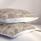 Egyptian hieroglyphs and symbols on wood Pillow Sham Gallery Image 3