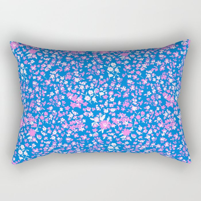 Pink and blue pop art ditsy Rectangular Pillow Gallery Image 1