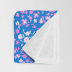 Pink and blue pop art ditsy Throw Blanket Gallery Image 3