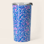 Pink and blue pop art ditsy Travel Mug Gallery Image 2