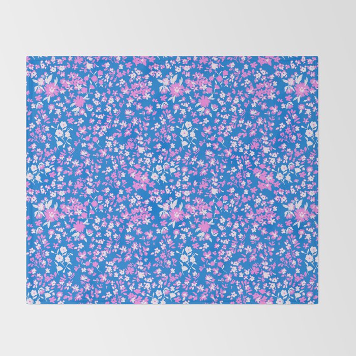 Pink and blue pop art ditsy Throw Blanket Gallery Image 2