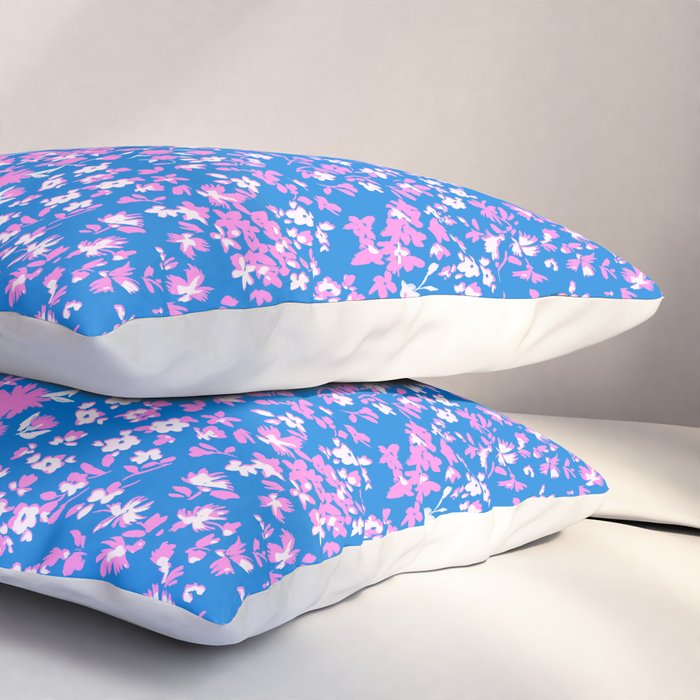 Pink and blue pop art ditsy Pillow Sham Gallery Image 3