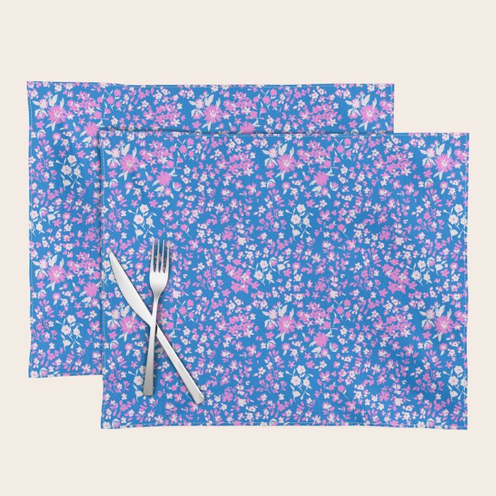 Pink and blue pop art ditsy Placemat Gallery Image 1