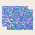 Pink and blue pop art ditsy Placemat Gallery Image 1