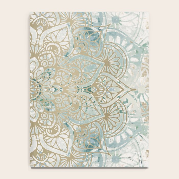 Yoga, Mandala, Teal and Gold, Wall Art Boho Notebook Gallery Image 4
