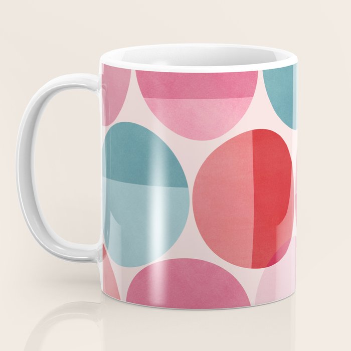 Retro Red and Pink Dots Coffee Mug Gallery Image 3