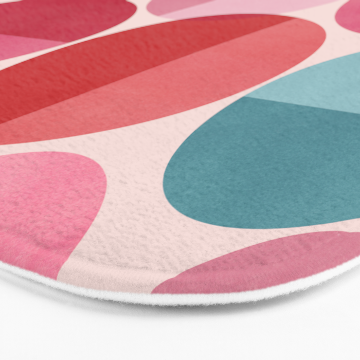 Retro Red and Pink Dots Bath Mat Gallery Image 3