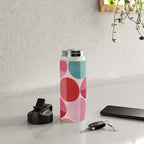 Retro Red and Pink Dots Water Bottle Gallery Image 4