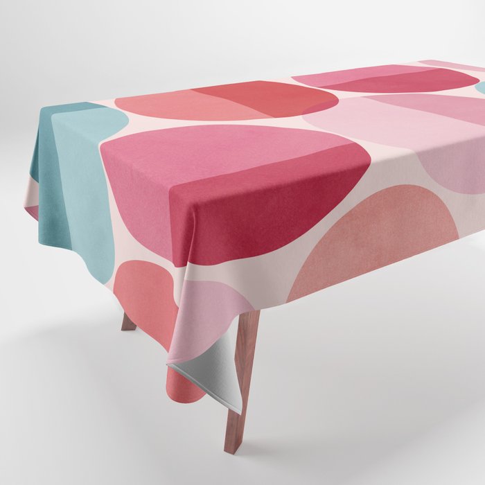 Retro Red and Pink Dots Tablecloth Gallery Image 1