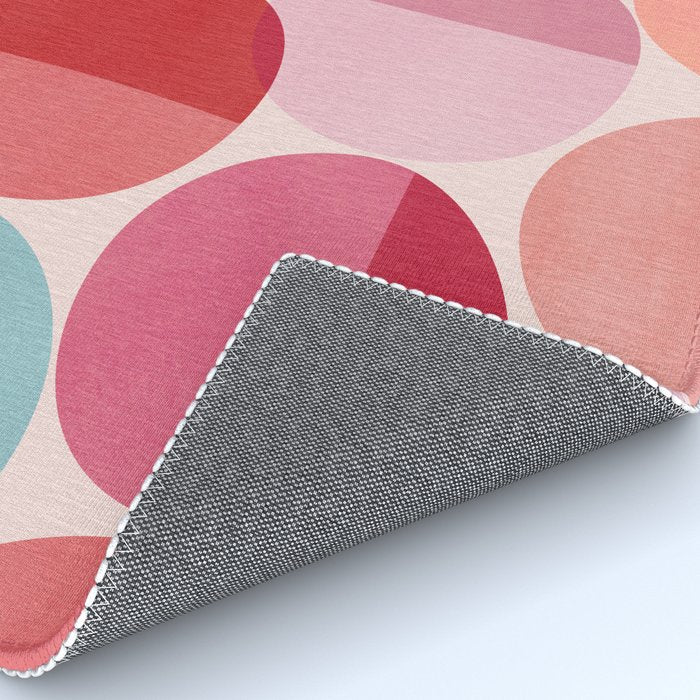 Retro Red and Pink Dots Rug Gallery Image 4