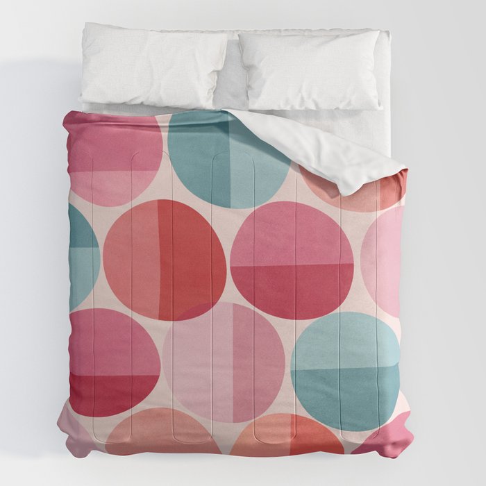 Retro Red and Pink Dots Comforter Gallery Image 2