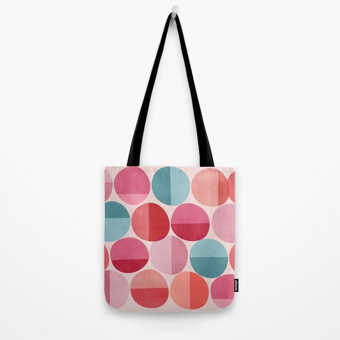 Retro Red and Pink Dots Tote Bag Gallery Image 2