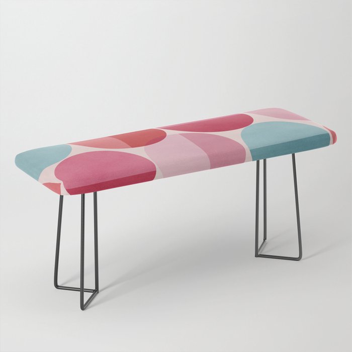 Retro Red and Pink Dots Bench Gallery Image 1