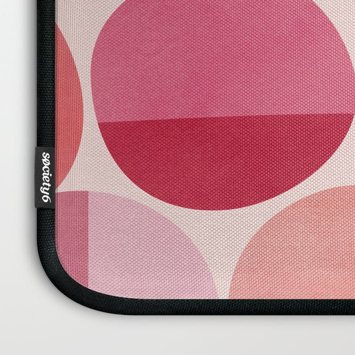 Retro Red and Pink Dots Laptop Sleeve Gallery Image 3