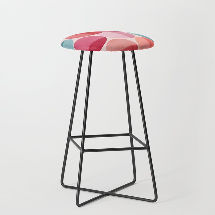 Retro Red and Pink Dots Stool Gallery Image 1