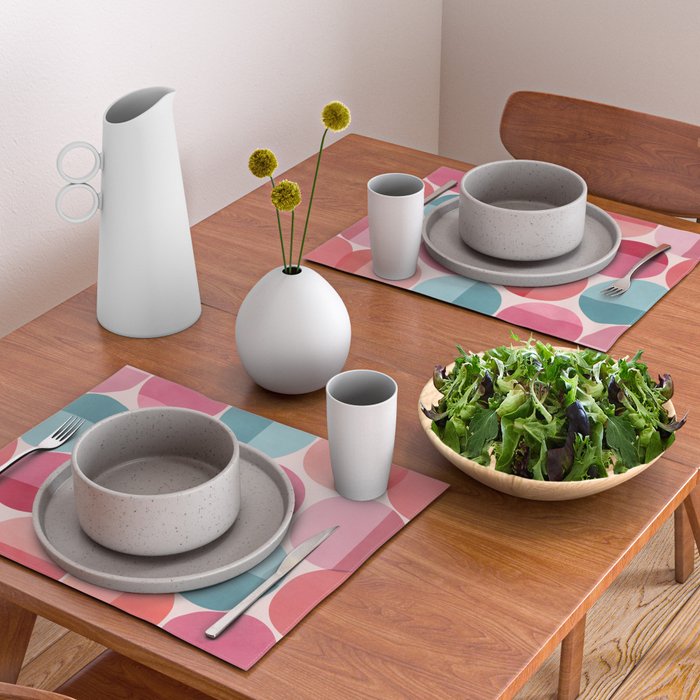 Retro Red and Pink Dots Placemat Gallery Image 2