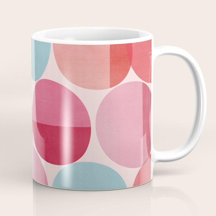 Retro Red and Pink Dots Coffee Mug Gallery Image 1