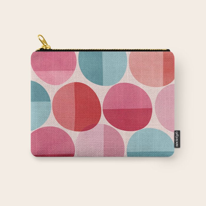 Retro Red and Pink Dots Carry All Pouch Gallery Image 1