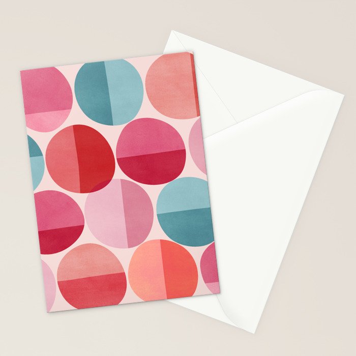 Retro Red and Pink Dots Stationery Card Gallery Image 2