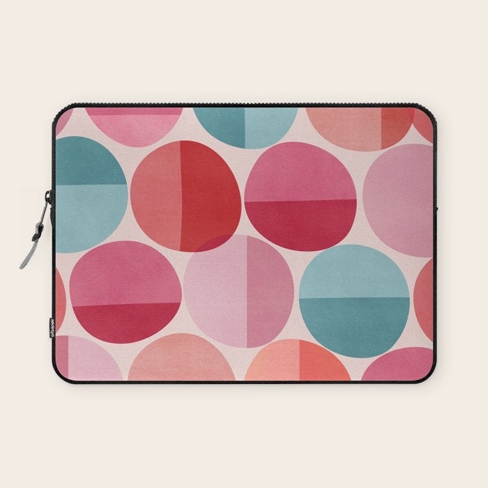 Retro Red and Pink Dots Laptop Sleeve Gallery Image 1