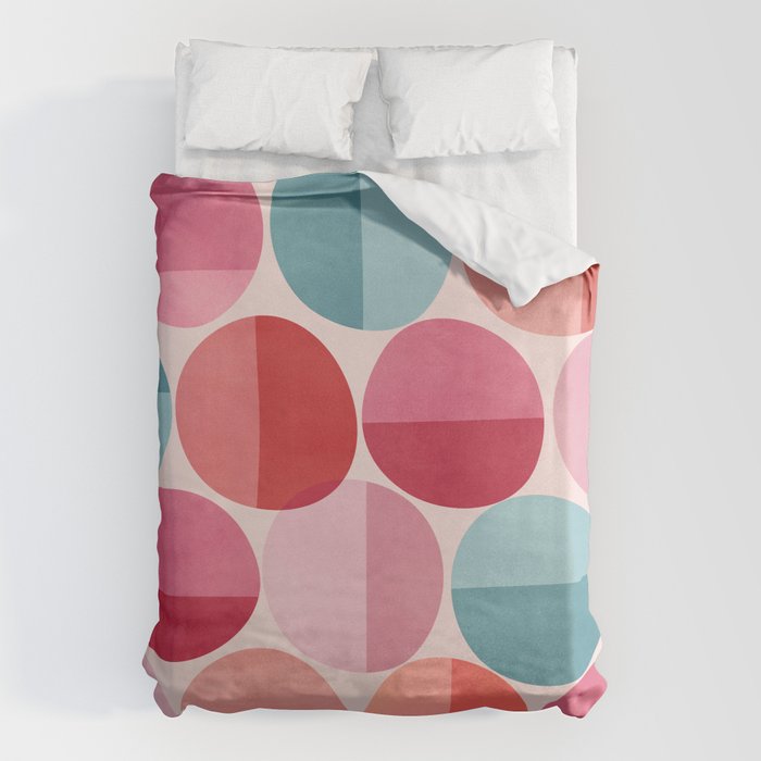 Retro Red and Pink Dots Duvet Cover Gallery Image 6