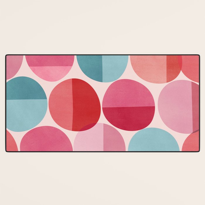 Retro Red and Pink Dots Desk Mat Gallery Image 3