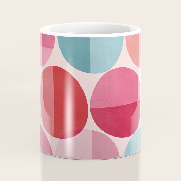 Retro Red and Pink Dots Coffee Mug Gallery Image 4