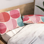 Retro Red and Pink Dots Pillow Sham Gallery Image 2