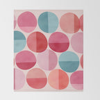 Retro Red and Pink Dots Throw Blanket Gallery Image 2
